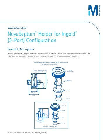 NovaSeptum® Holder for Ingold® (2-Port) Configuration - Millipore