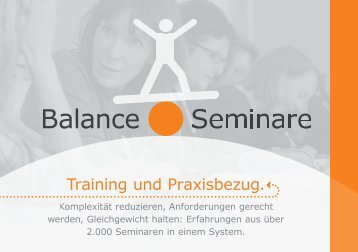 Balance-Seminare - Neues System für Führung - Verkauf-Vertrieb