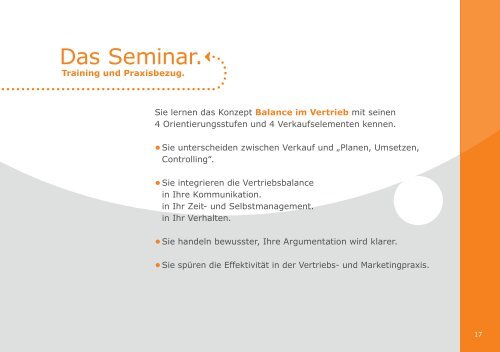 Balance-Seminare - Neues System für Führung - Verkauf-Vertrieb