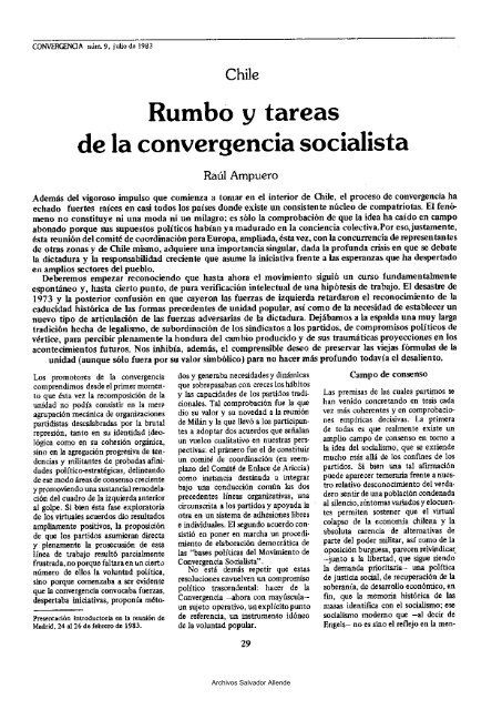Convergencia N° 9 - Salvador Allende