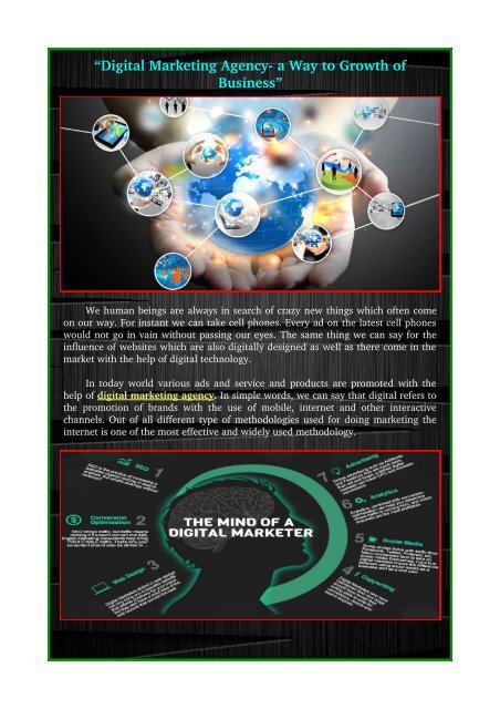 Digital marketing agency- a way to growth of business”