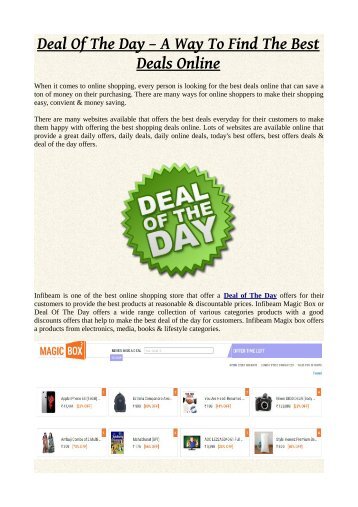 Deal Of The Day – A Way To Find The Best Deals Online