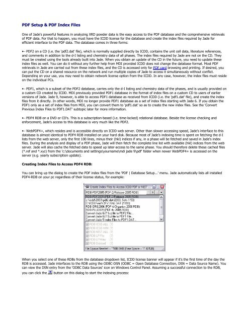 PDF Setup & PDF Index Files