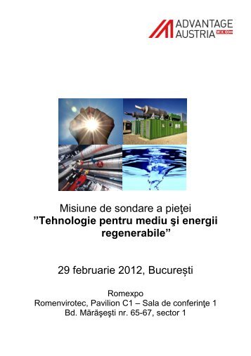 Tehnologie pentru mediu şi energii regenerabile