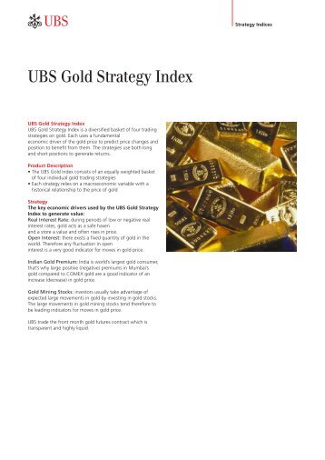 UBS Gold Strategy Index (pdf) - UBS - Investment Bank