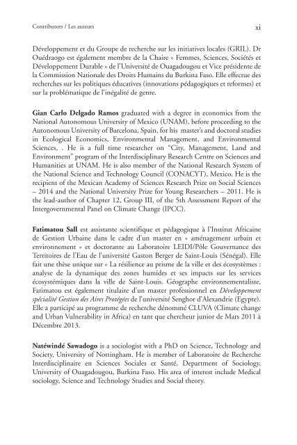 Inequality and Climate Change Inégalité et changement climatique