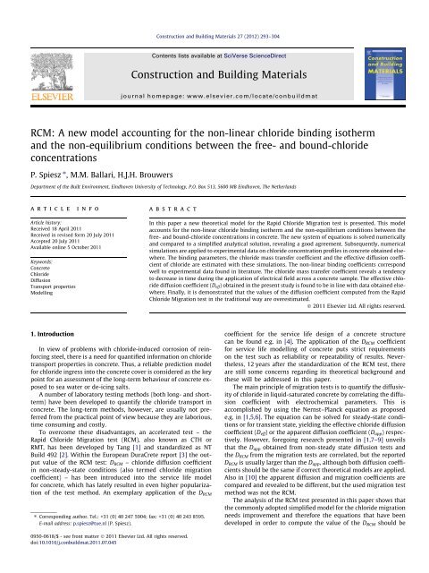 RCM: A new model accounting for the non-linear ... - Jos Brouwers