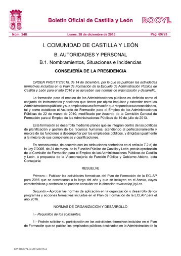 Boletín Oficial de Castilla y León I COMUNIDAD DE CASTILLA Y LEÓN