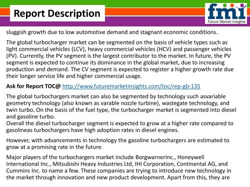 Automotive Turbochargers Market Size, Analysis, and Forecast Report: 2014-2020