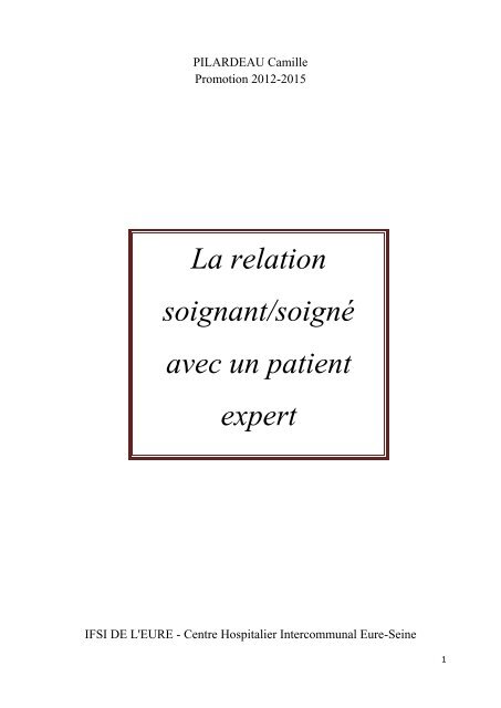La Relation Soignant Soigne Avec Un Patient Expert