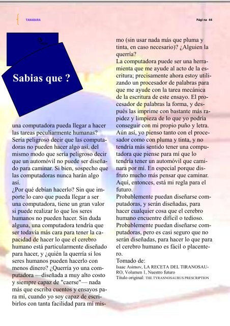 REVISTA TANABARA enero 2016