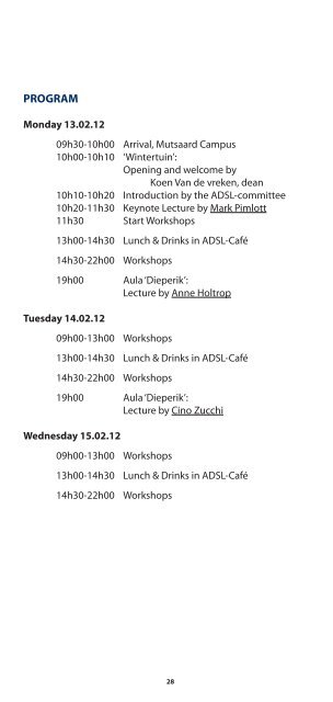 adsl 2012 lectures - Christian Kieckens Architects