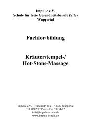Fachfortbildung Kräuterstempel-/ Hot Stone– Massage - Impulse eV