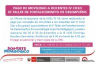 PAGO DE MOVILIDAD A DOCENTES QUE ASISTIERON AL III TALLER DE SOPORTE PEDAGÓGICO