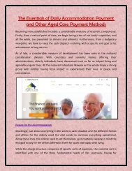 The Essentials of Daily Accommodation Payment and Other Aged Care Payment Methods