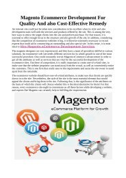 Magento Ecommerce Development For Quality And also Cost-Effective Remedy