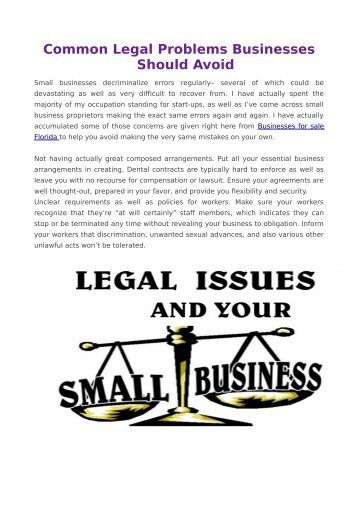 Common Legal Problems Businesses Should Avoid