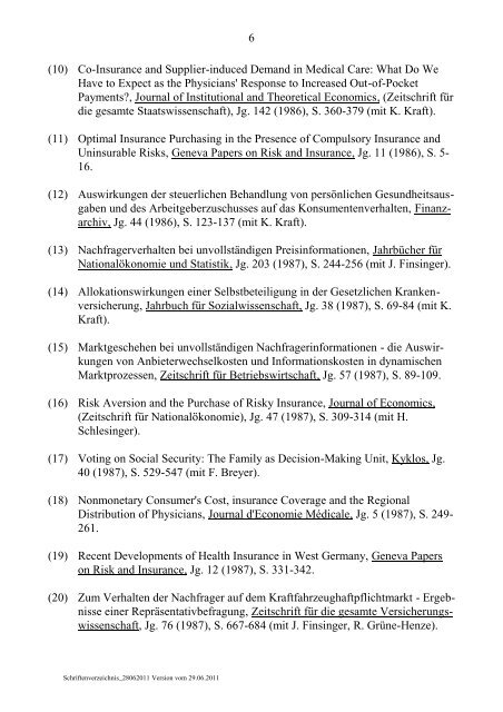 Publikationen - Institut für Versicherungsbetriebslehre - Leibniz ...
