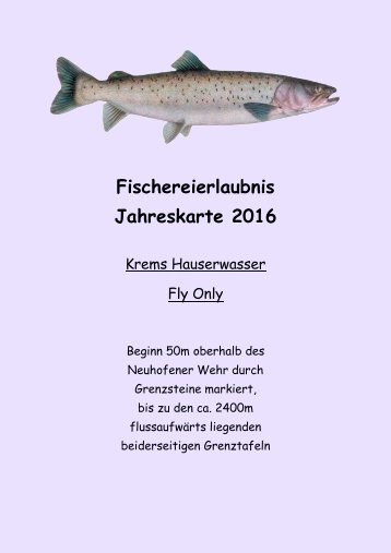 Fischereierlaubnis Krems Hauserwasser