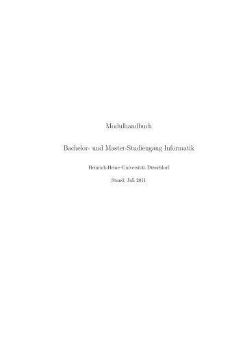 Modulhandbuch - Informatik - Heinrich-Heine-Universität Düsseldorf