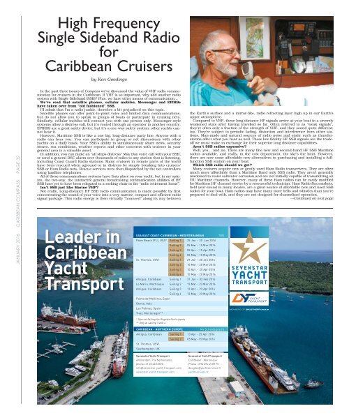 Caribbean Compass Yachting Magazine January 2016