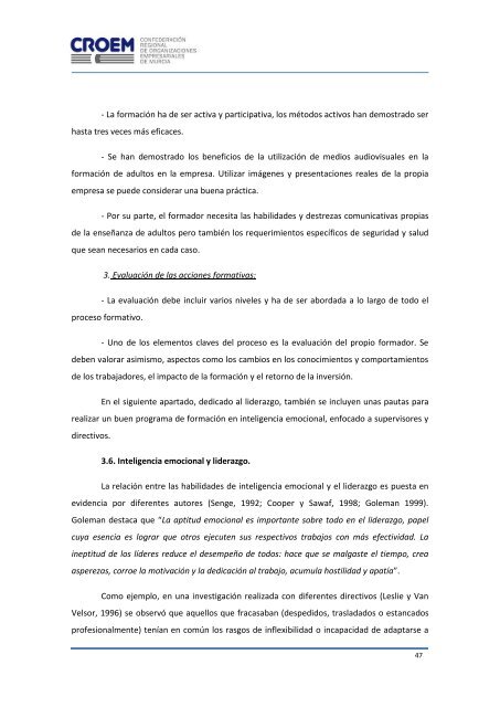 MANUAL DE INTELIGENCIA EMOCIONAL APLICADA A LA PREVENCIÓN DE RIESGOS LABORALES