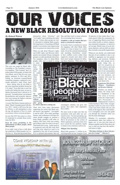 Black Lens News - January 2016