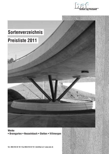 Sortenverzeichnis Preisliste 2011