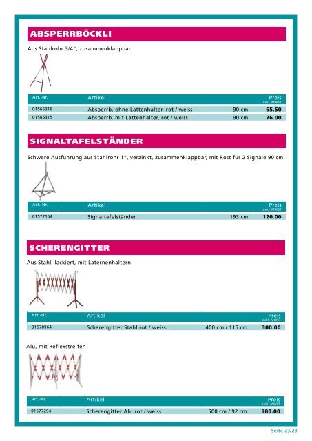 SIGNALISATIONEN/ ABSPERRUNGEN - BauBedarf