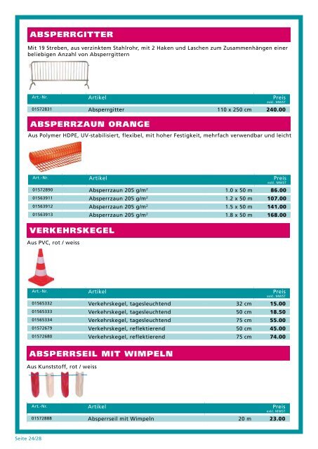 SIGNALISATIONEN/ ABSPERRUNGEN - BauBedarf