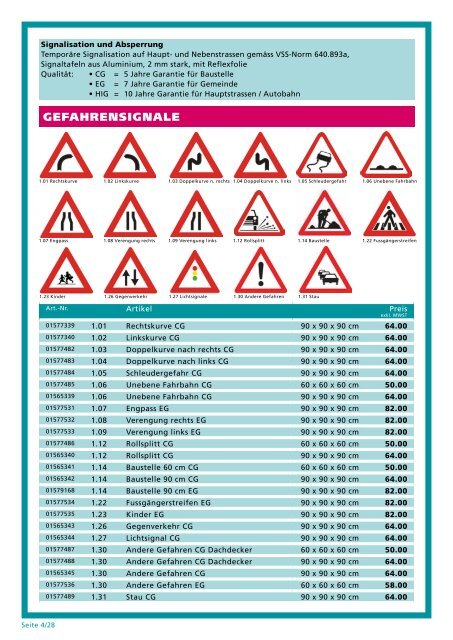 SIGNALISATIONEN/ ABSPERRUNGEN - BauBedarf