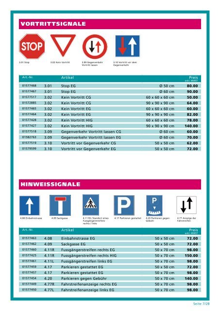 SIGNALISATIONEN/ ABSPERRUNGEN - BauBedarf