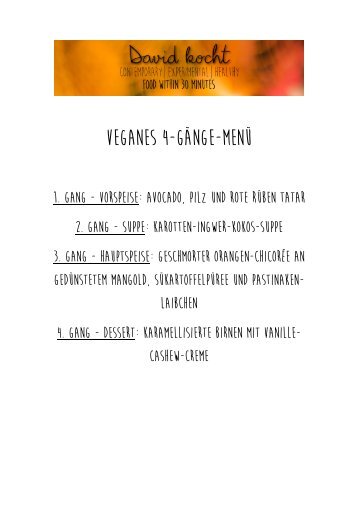 Veganes 4-Gänge-Menü-Rezept