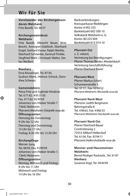 Rund um die Kirchtürme - Evangelische Kirchengemeinde Welzheim