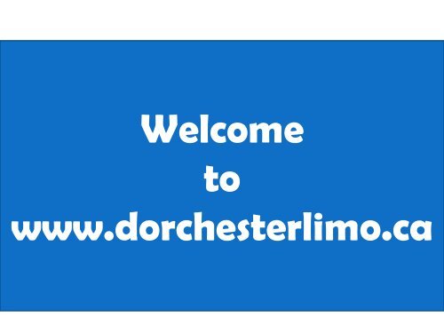 Limousine Service in Kitchener at Dorchester Limo