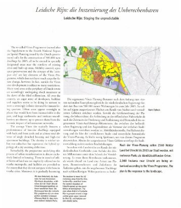Leidsche Rijn - Staging the unpredictable, TOPOS june 19 1997