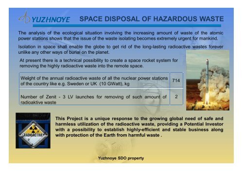 Yuzhnoye SDO - potential joint business activities.ppt [Ð ÐµÐ¶Ð¸Ð¼ ...