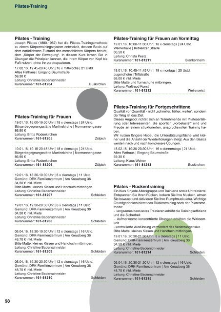 Programm VHS Kreis Euskirchen Jan.-Juli