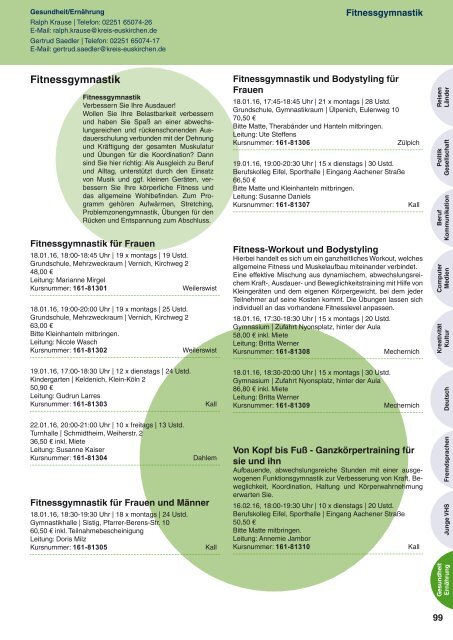 Programm VHS Kreis Euskirchen Jan.-Juli