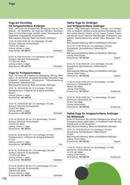 Programm VHS Kreis Euskirchen Jan.-Juli