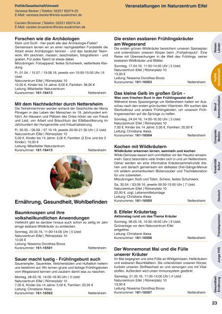 Programm VHS Kreis Euskirchen Jan.-Juli