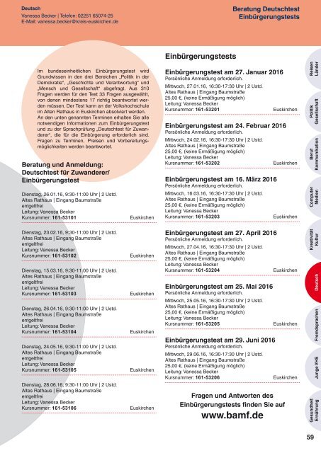 Programm VHS Kreis Euskirchen Jan.-Juli