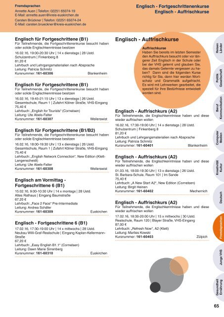 Programm VHS Kreis Euskirchen Jan.-Juli