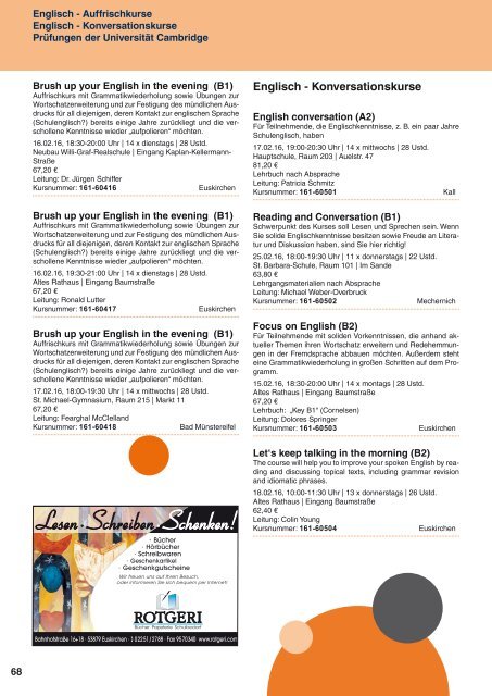 Programm VHS Kreis Euskirchen Jan.-Juli