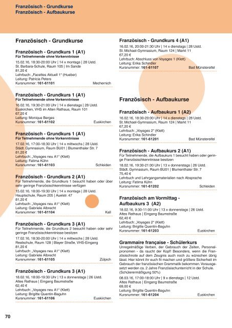 Programm VHS Kreis Euskirchen Jan.-Juli