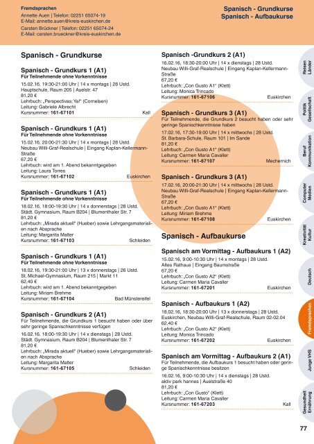 Programm VHS Kreis Euskirchen Jan.-Juli