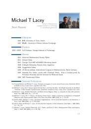 Michael T Lacey -- Short Resumé - People.math.gatech - Georgia ...
