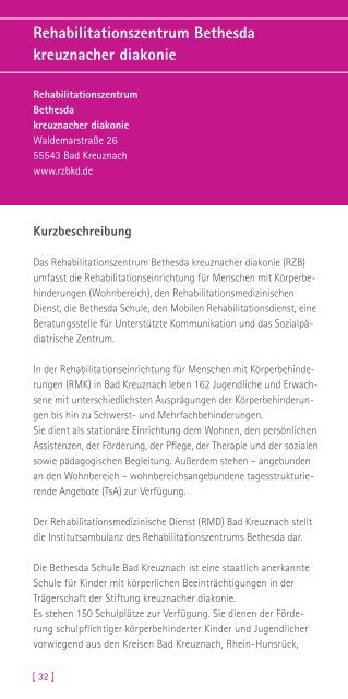 Ausgabe 2012 Die Stiftung und ihre Bereiche - Kreuznacher Diakonie