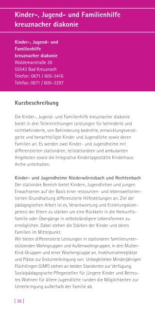 Ausgabe 2012 Die Stiftung und ihre Bereiche - Kreuznacher Diakonie
