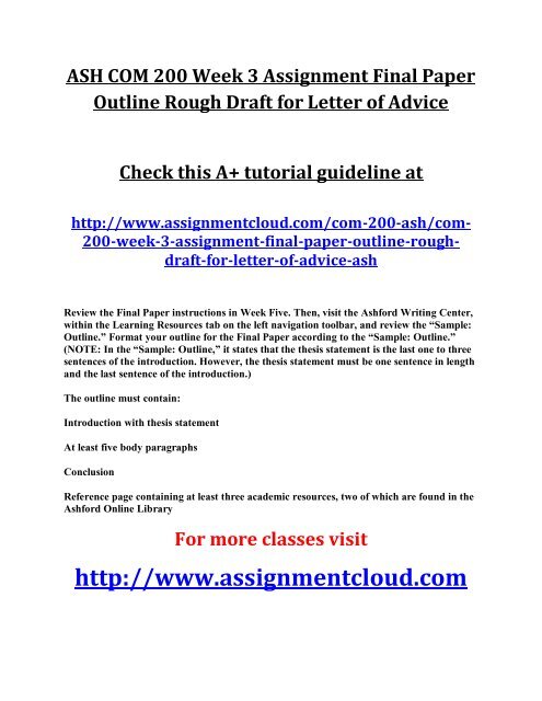 Letter of advice com200 outline 05 image